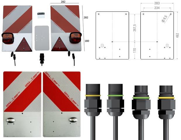 LEDWARNING Warndreieck, beleuchtet, 60 LEDs, batteriebetrieben