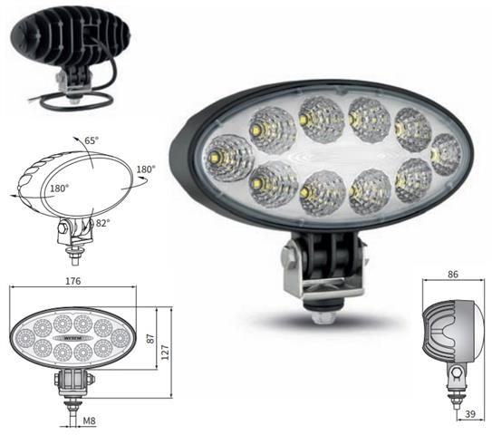 HELLA LED Arbeitsscheinwerfer Mega Beam Aluminiumgehäuse 12V + 24V